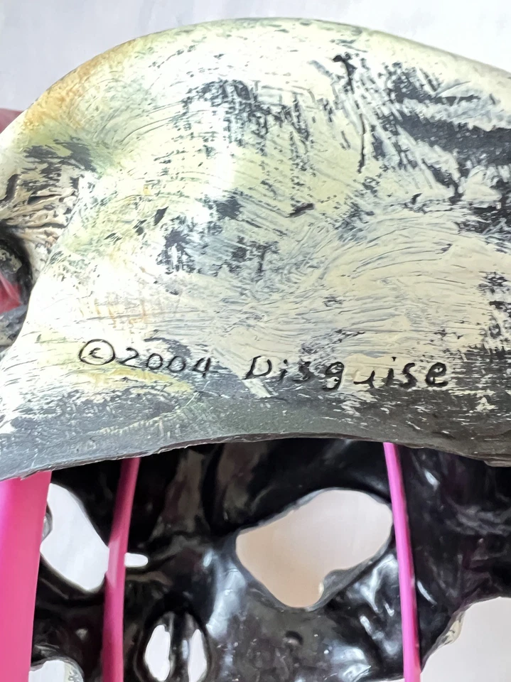 Vintage 2004 DISGUISE Halloween Devil Skull Horror Mask Red Horns Child Size Foto 3 de 4