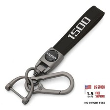 LINOAH Key Chain for Ram 1500 Leather Car Keychain, Compatiable With Black