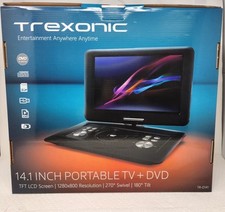 Trexonic TR-D141 Red 14.1 Inch Portable DVD TV Tuner Swivel LCD Screen Working