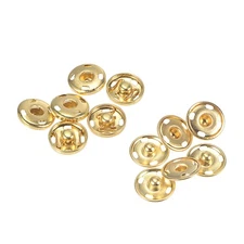 Snap Buttons 15mm Copper Sew-on Press Button Fastener Golden 20 Set