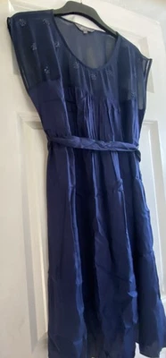Navy Blue Maternity Formal Dress Size 14 Good Condition Tie Back New Look Sequin - Image 1 of 4