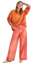 Free People We The Free Waterfalls Baggy Wide Leg Jeans Orange Size 25