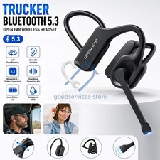 Trucker Bluetooth 5.3 Open Ear Wireless Headset With Dual Noise Cancelling Mic