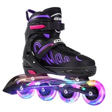 Juego De Patines Para Ni  as Ruedas En Linea Rosado Inline Roller Skates Negro US