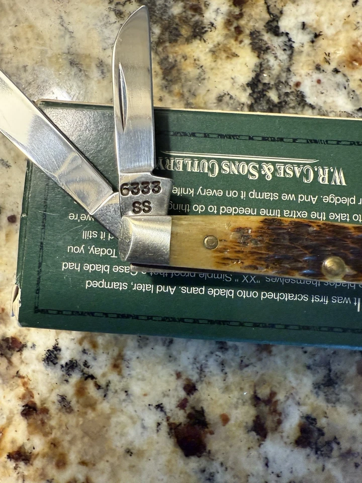 Cuchillo Case 6333 Pequeño Stockman Hermoso Hueso 1996 Foto 4 de 4