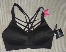 Victoria Sport by Victoria's Secret Black Lightweight Wireless Sport Bra 34D NWT