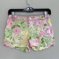 Lilly Pulitzer White Label Girls Pastel Pink/Green Floral Chino Shorts, size 14