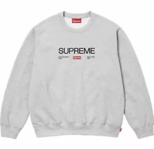 Sweat col rond Supreme Established taille Medium SS24 gris neuf 2024