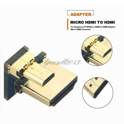 1PCS Mini Micro HDMI to HDMI Converter HDMI Screen Adapter for Raspberry Pi 4B