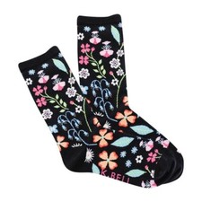 K.Bell Women's Piano Crew Socks 1 Pair, Ivory, Women's 4-10 Shoe