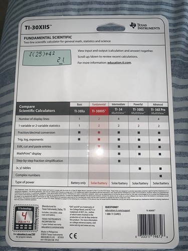 Texas Instruments TI-30XIIS wissenschaftlicher Taschenrechner - Bild 2 von 2