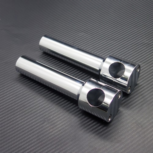 Motorcycle 1'' 25mm Chrome Round Handlebar Bar Risers Bar Mount Clamp For Honda - Picture 8 of 10