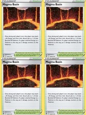 4x Pokemon Bacino del Magma Playset Carta Allenatore 144/172 Stelle Brillanti NM