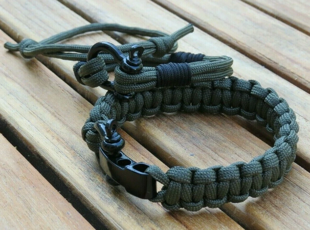 Bracelet de survie Paracorde 550 type III 2,3 cm Olive