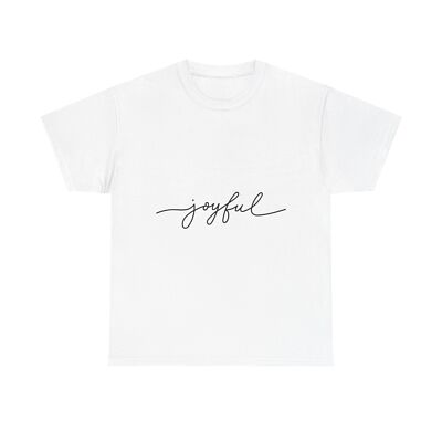 Joyful Unisex Heavy Cotton Tee, Relaxed Everyday Wear, Gift for Friends, Casual