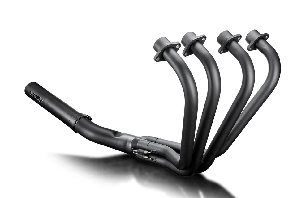 Escape completo Delkevic recubierto de cerámica negro con silenciador recto para GS1100E Foto 2 de 4