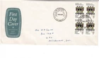 Stamps 1968 Australia 5c Building Society block 4 grey emblem long cachet FDC