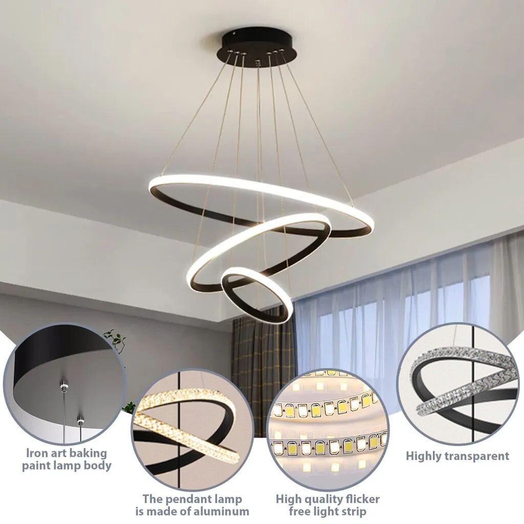 KSIBNW 3 Ringen Moderne LED Hängelampe Esstisch,45 Produktbild-Vorschau 4