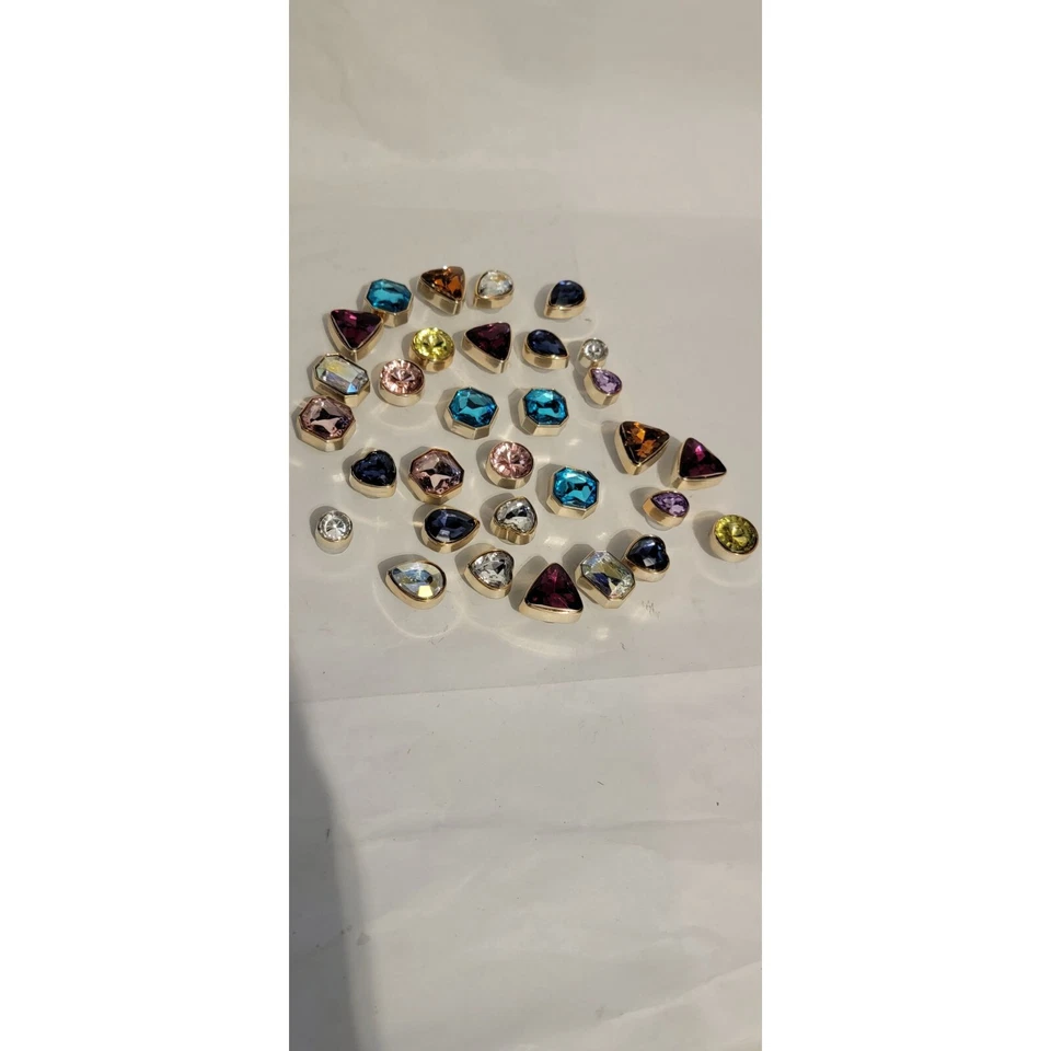 Assorted Colored Crystal Rhinestone Buttons For Shoes Craft Projects Mixed Shape - Image 2 of 4