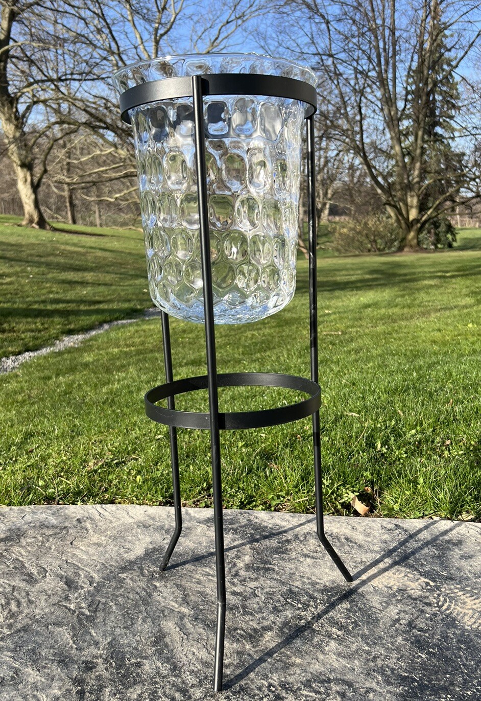 PartyLite Seville 3Wick Candle Holder Stand & Glass Hurricane Rare Thumbprint eBay