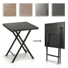 Tavolo Pieghevole 60x60 cm da Balcone Metallo Antracite con Piano Legno o Pietra