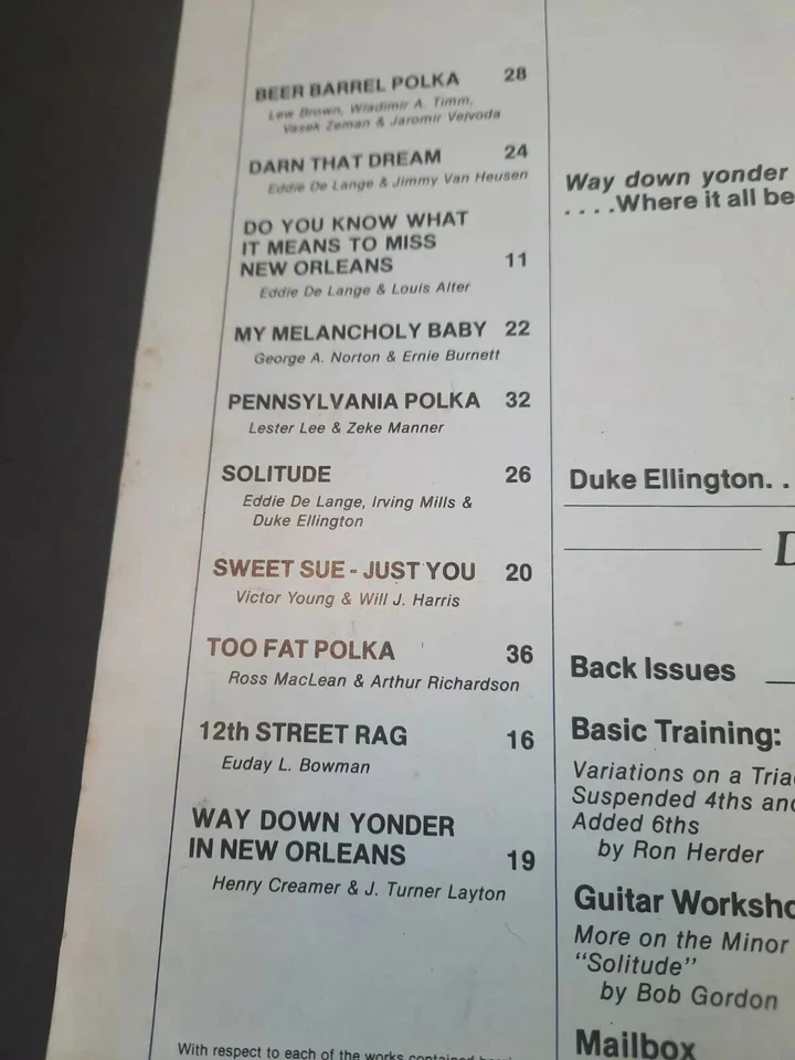 Sheet Music Magazine October 1982 Easy Piano Guitar New Orleans Ballads Polkas G - Image 3 of 4