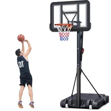Portable Basketball Hoop, Adjustable Basketball Hoop Goal with Impact Backboard