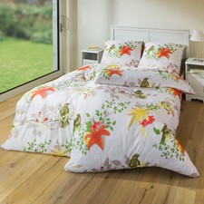 4tlg. Bettwäsche Bettwäschegarnitur Blumenmotiv Mikrofaser 135x200cm 80x80cm