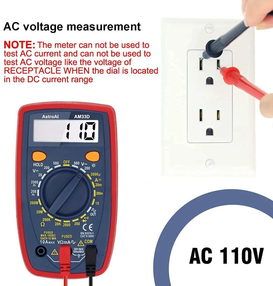 Astroai digital multimeter with ohm volt on sale amp and diode voltage tester