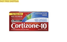 Cortizone 10 Maximum Strength Creme with Aloe 2 Oz., 1% Hydrocortisone Anti-Itch
