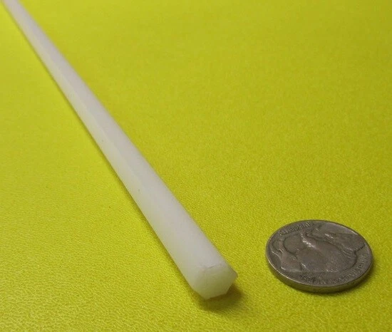 Varilla hexagonal de tinte blanco acetal Delrin 5/16" (.312") hexagonal x 48" de longitud Foto 2 de 4