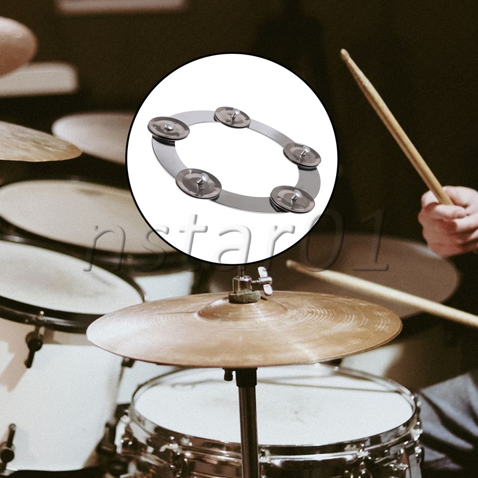 Cymbal Ching Ring Tambourine Jingle Effect for Hihat Crashes Rides 6.4