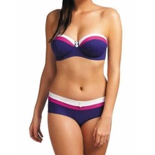 Freya Revival BIKINI SET Bandeau TOP 30F  Short Briefs S Indigo Blue NEW