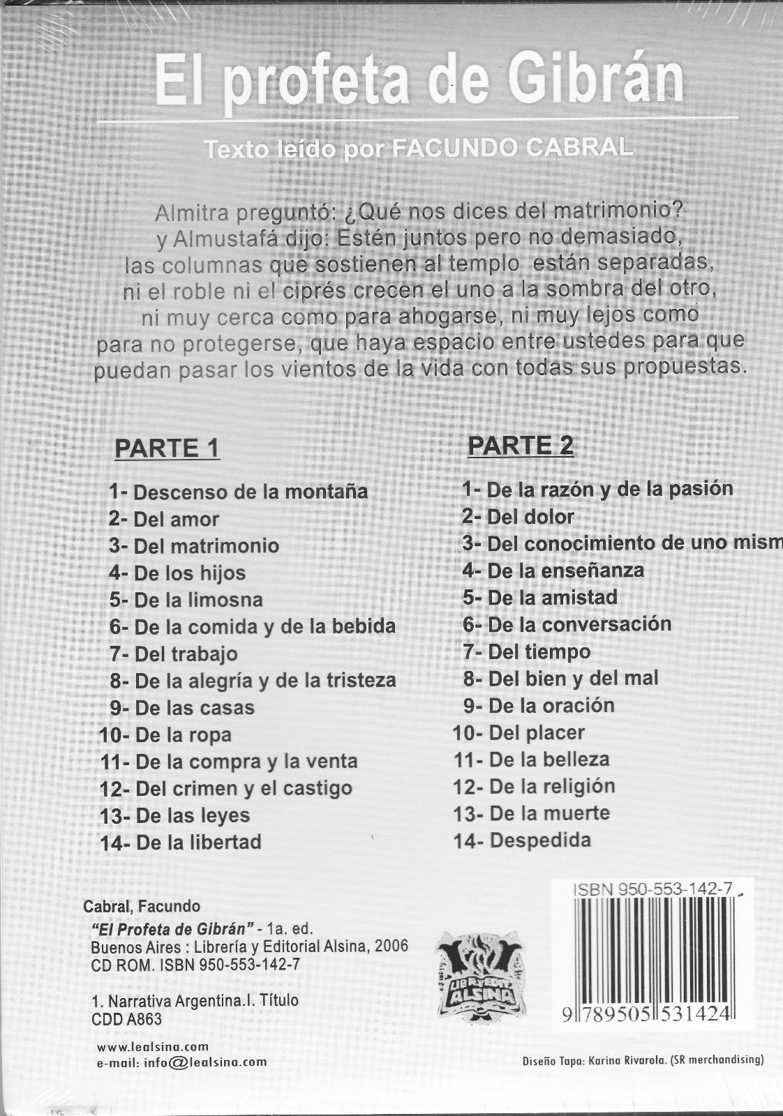 El Profeta Gibran Audio Libro Spanish Edition By Facundo Cabral Eleccion De Mint For Sale Online Ebay