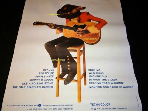 Affiches et posters de collection de Jimi Hendrix liés au cinéma 