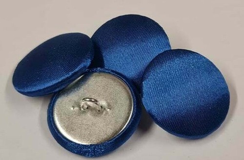 Royal Blue Satin Fabric Buttons, 16mm, 18mm, 20mm, 23mm, 25mm, 31mm, or 37mm - Picture 1 of 3
