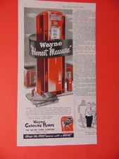1947 WAYNE GASOLINE PUMPS Honest Measure photo art print ad