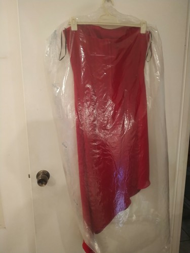 Red Pure Silk Formal Dress Sequin Flowers size 14 beautiful sexy evening party - Picture 4 of 6