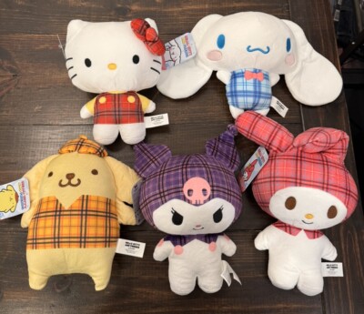 Lot Of 5 Hello Kitty And Friends CINNAMONROLL Plaid Plush NWT