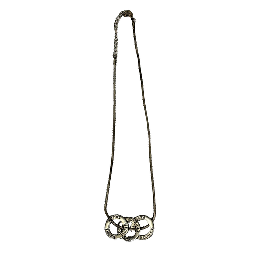 Truth Courage Respect Circle Pendant Necklace Silver Snake Chain Affirmation - Picture 2 of 14
