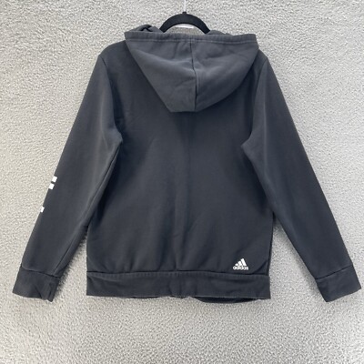 2️⃣点 Adidas Essential Hoodie Women Large Black Linear Logo Split