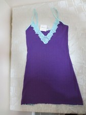 Ann Summers Ultimate Temptation Purple Blue Rib Chemise Size 10-12 Free Post