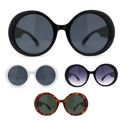 Womens Minimal Wizard Round Circle Lens Mod Plastic Sunglasses