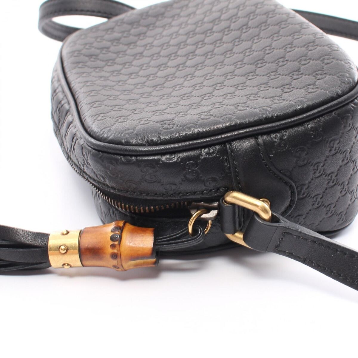 Gucci Micro Guchi Bamboo Shoulder Bag Ladies Black 7 Gucci Micro Guchi Bamboo Shoulder Bag Ladies Black 7