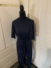 Women Short Sleeve Pants Jumpsuit Navy Blue One Size Comfy Brand New No Tags
