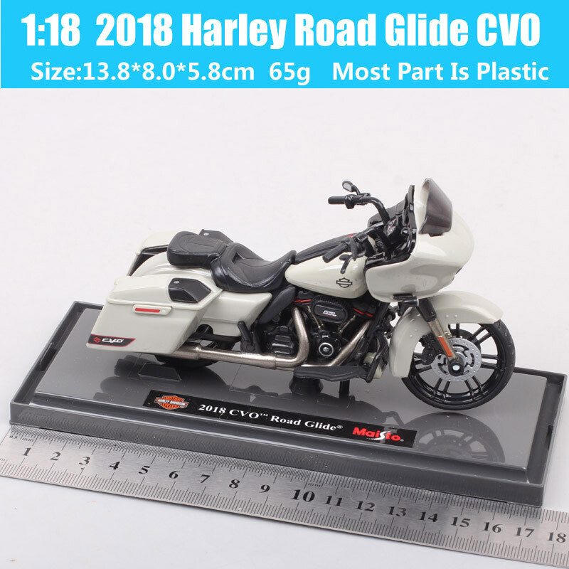 1:18 2018 HD Harley CVO Road Glide Custom Tour Diecast Motorcycle Toy bike Model