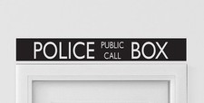Police Public Call Box Telephone Bedroom Closet Door Vinyl Wall Decal