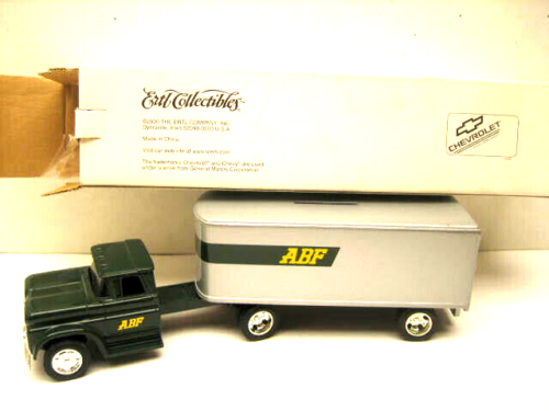 ERTL ABF Freight Delivery Chevy Truck Van Bank With Key 2000 Tractor Trailer