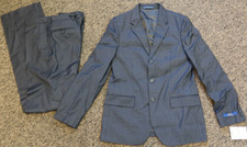  545 Polo Ralph Lauren Boys 2-Piece Wool Suit - Gray Pinstripe - Size 16 - NEW 