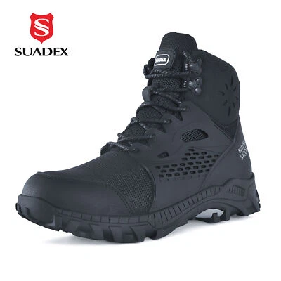 SUADEX Mens Womens Steel Toe Boots Work Construction Indestructible Safety Shoes